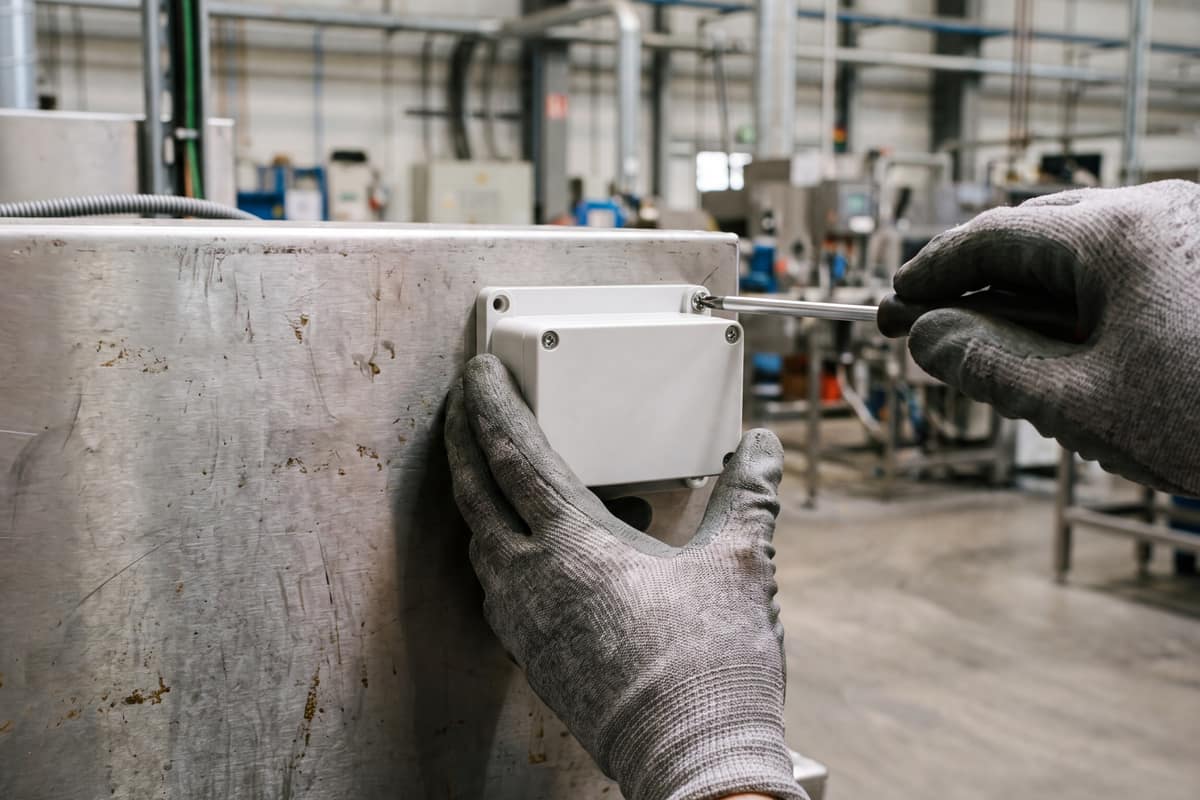 Instalación de sensor LoRaWAN en operación industrial en Colombia por equipo técnico Nodara