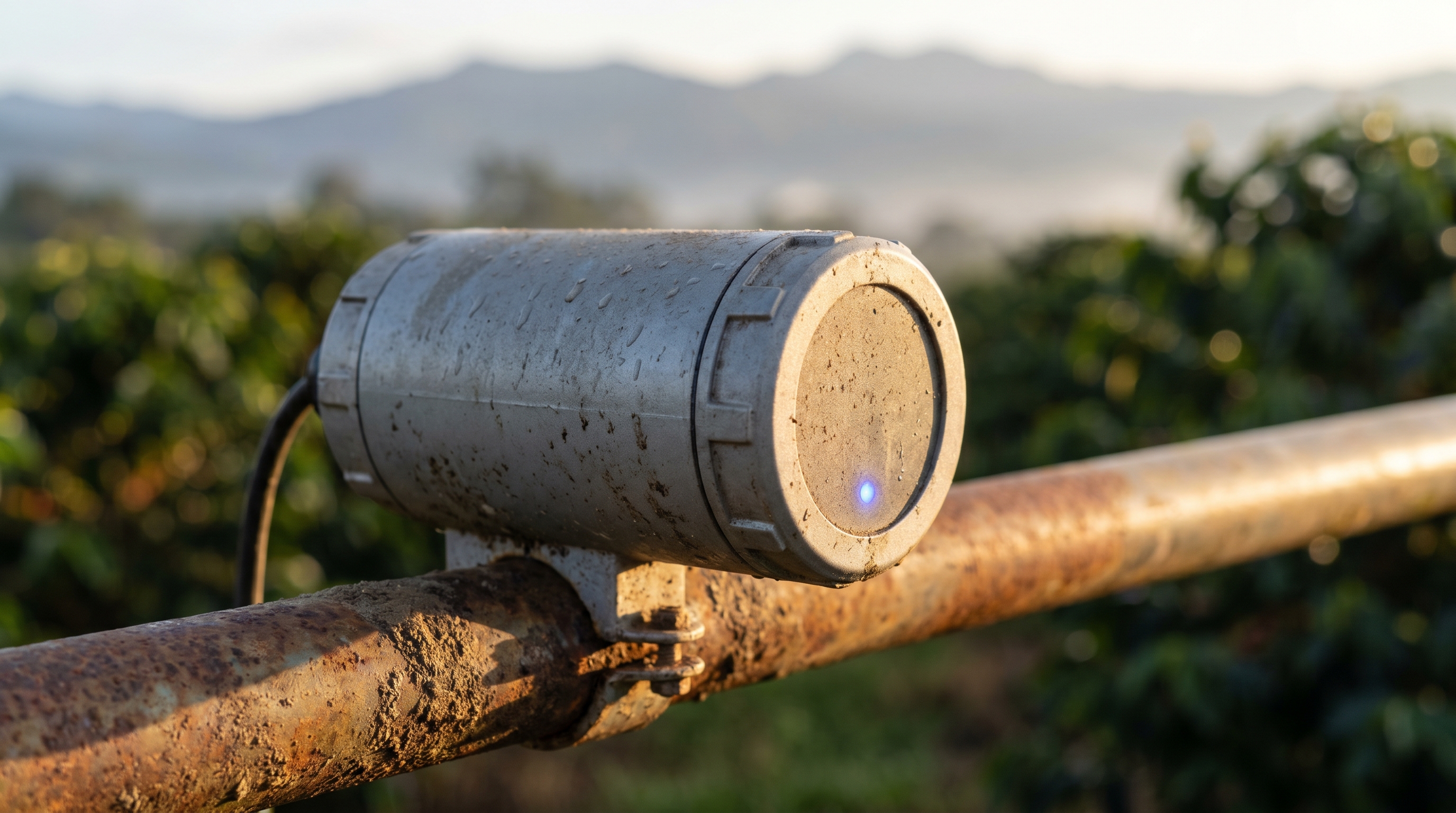 Sensor LoRaWAN IP67 en campo Colombia monitoreo IoT industrial